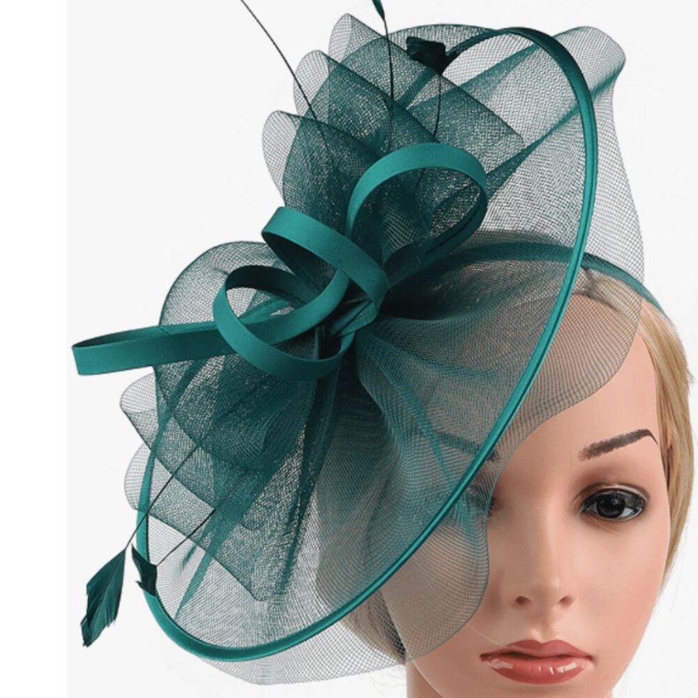 💚 Dark Teal Green 💚 Derby Hat - Picture 3 of 5